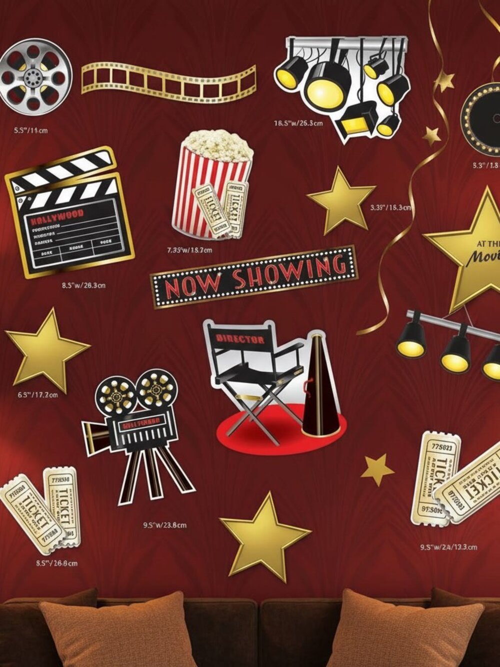 Hollywood Movie Night Party Decorations - 12pc Theme Cutouts Oscar Theater Prop